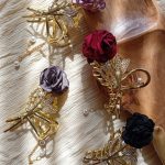 کلیپس گل پارچه‌ ای رز